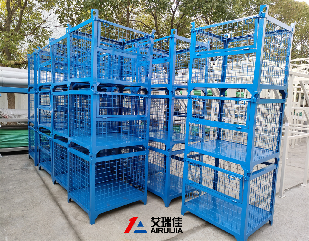 带吊耳 可堆垛的半开门网状料箱  